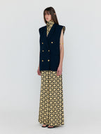 EENK EENK WINSTON Oversized Double-Breasted Vest with Scarf - Navy