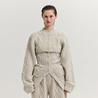 EENK EENK XILI Cable Knit Crop Cardigan - Ivory