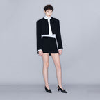 YCH TRIMMED CROP JACKET DARK NAVY (W23JK103DN)