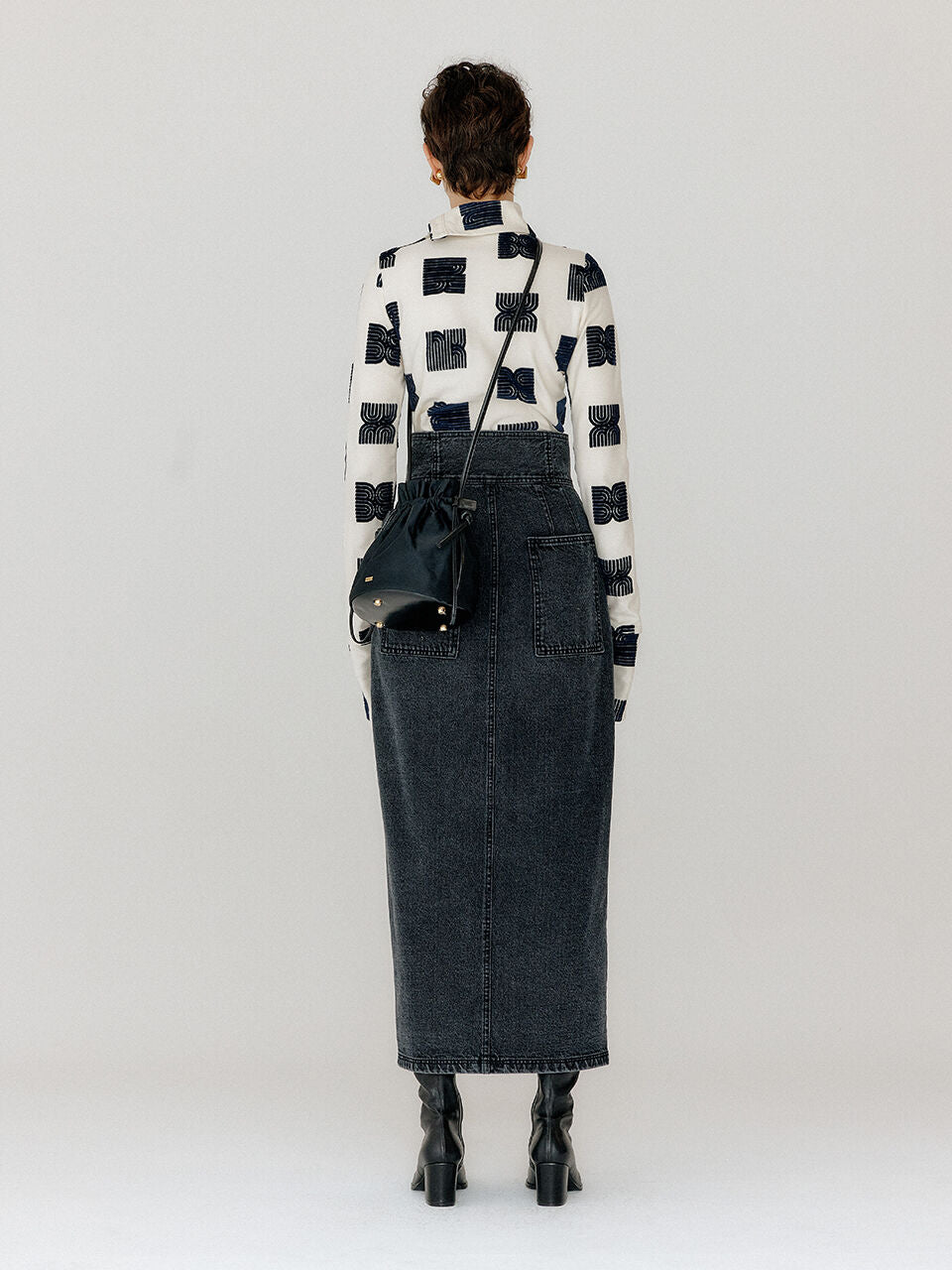 EENK EENK VEROSA Turtleneck Top - Ivory/Black
