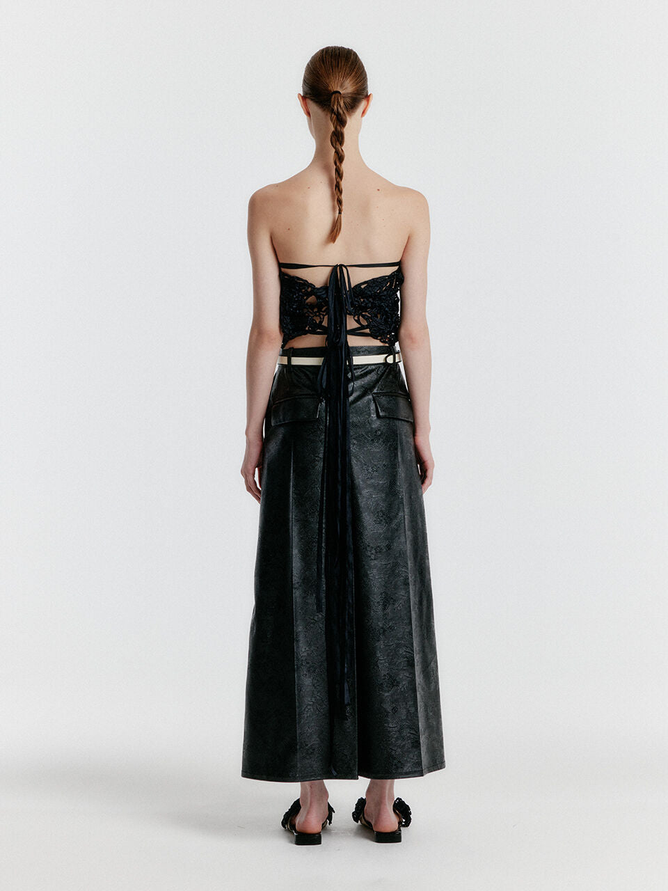 EENK YICOLE Tucked Maxi Skirt - Black