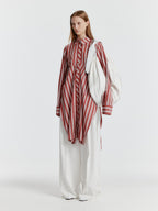 EENK YEVA Stripe Long Shirt - Brown