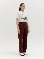 EENK EENK QENEVA Asymmetric Front Denim Pants - Brown