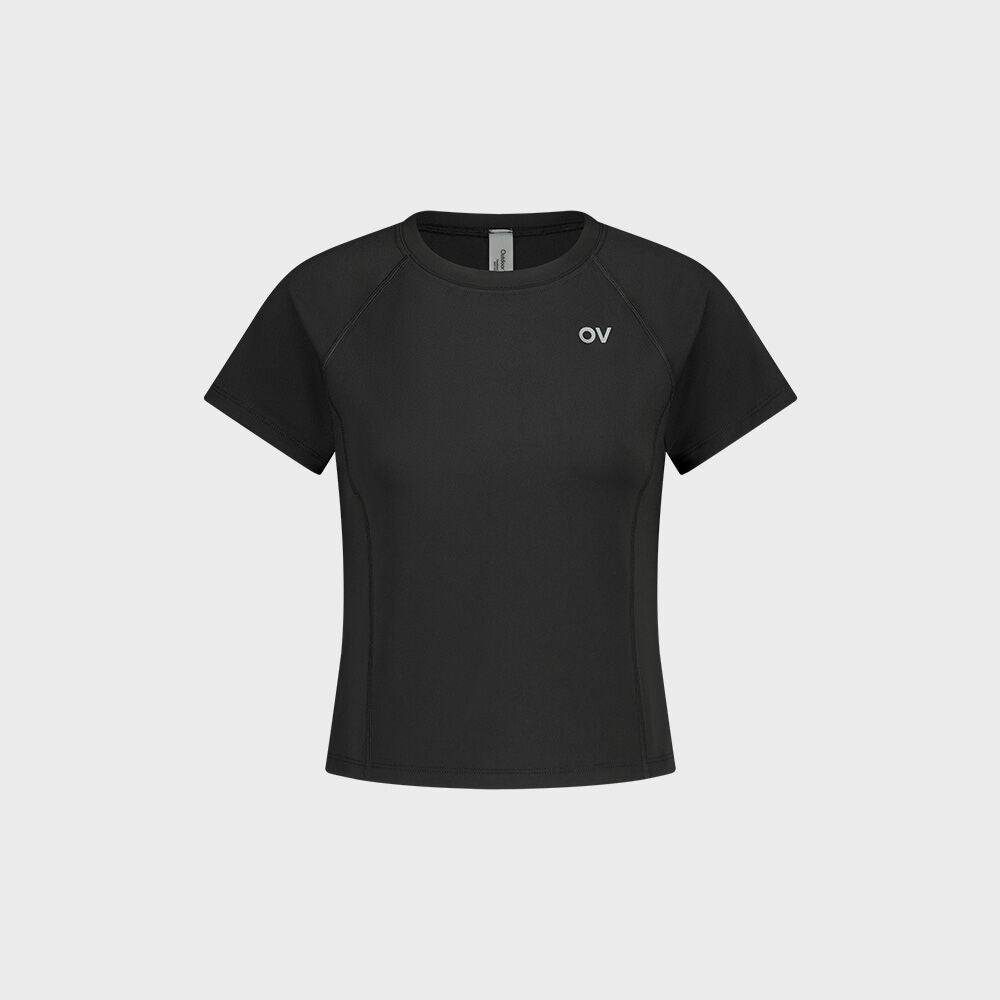 OUTDOOR VOICES (W)Technol-OV DRY FLEX SLIM TEE (BLACK)
