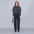YCH TRIMMED KNIT TOP GREY (W23KT801GY)