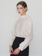 MOMET Grass Back Tie Blouse Cream