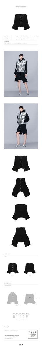 YCH KNITTED SKIRT&PONCHO BLACK (W23KT804BK)