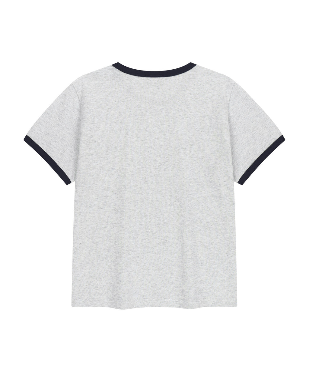 MARITHÉ+FRANҪOIS GIRBAUD W PARIS GRAPHIC RINGER TEE light heather gray
