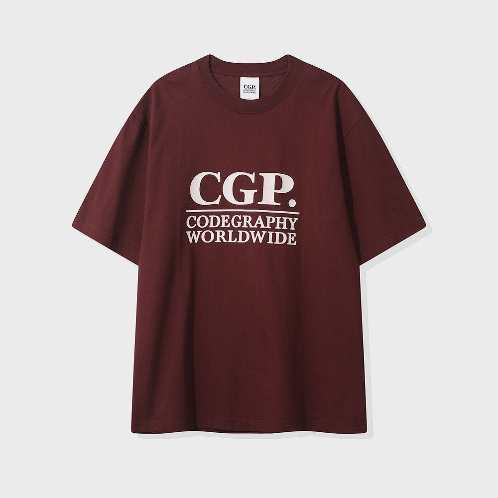 CGP Square Logo Short Sleeve T-Shirt - Burgundy