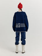 EENK EENK XANTHE Jacquard Knit Pullover - Navy