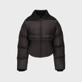 YCH LAYERED CROPPED PUFFER JACKET BLACK (F23OT010BK)