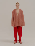 EENK EENK POBE Oversized Metallic Ribbed-knit Cardigan