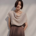 MEMUA Linen blend wave blouse (beige)