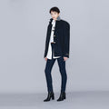 YCH SINGLE-BREASTED LAYERED JACKET NAVY (W23JK108NV)