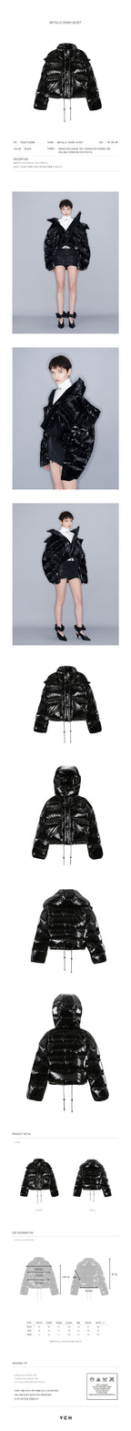 YCH METALLIC DOWN JACKET BLACK (W23OT020BK)