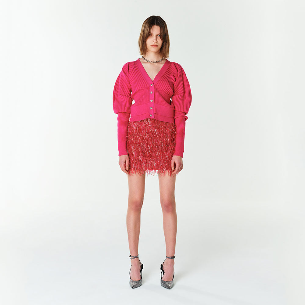 YCH OFF-SHOULDER CARDIGAN PINK (F23KT803PK)