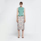 YCH FLORAL JACQUARD H-LINE SKIRT PINK (R25SK6151PK)