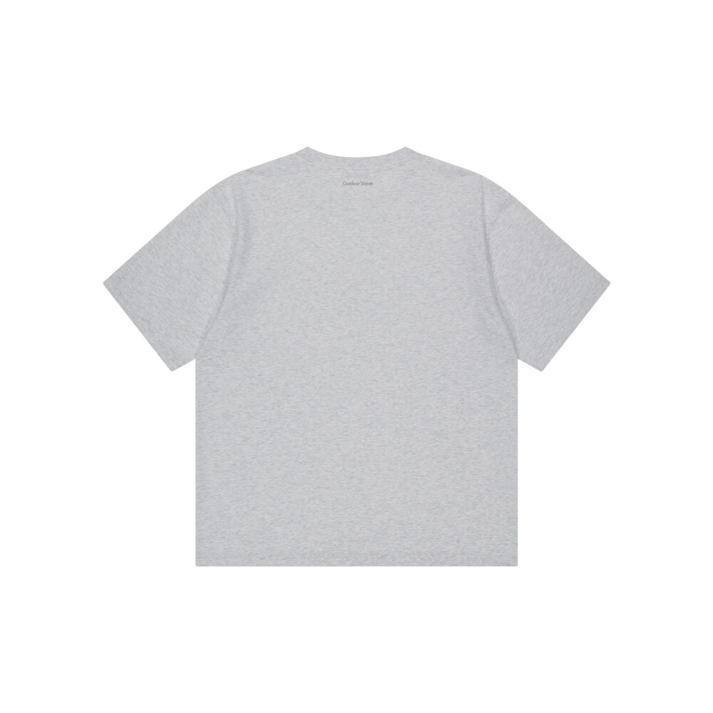 OUTDOOR VOICES [Wearing Lee Jae Yoon] AirCorePro OV ALL ROUND LOGO TEE (LIGHT HEATHER GRAY)