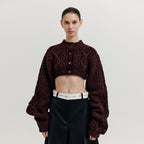 EENK EENK XILI Cable Knit Crop Cardigan - Brown