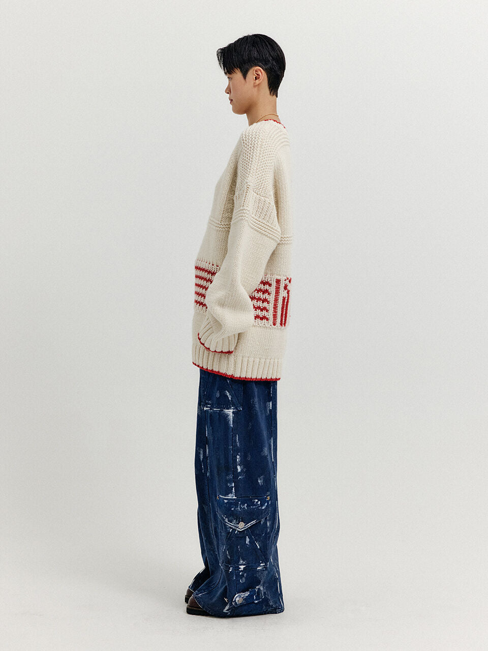 EENK EENK XANTHE Jacquard Knit Pullover - Ivory