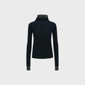 YCH SEQUINNED LAYERED KNIT TOP NAVY (F24TO9012NV)