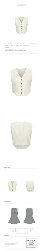 YCH STRIPED VEST TOP IVORY (F24VT2021IV)