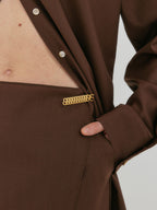 EENK ZEDIA Scarf Layered Pants - Brown