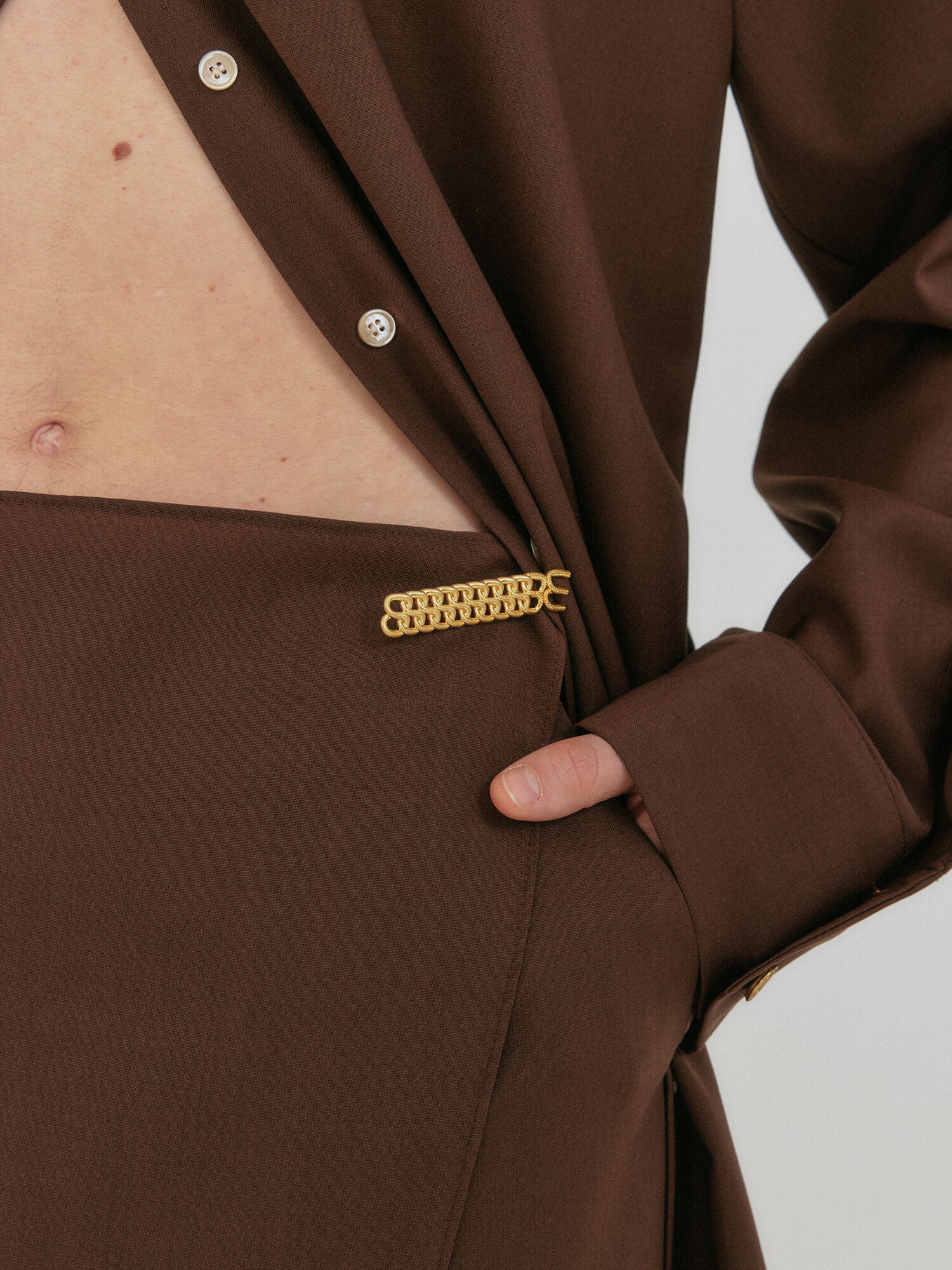 EENK ZEDIA Scarf Layered Pants - Brown