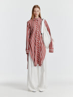 EENK YEVA Stripe Long Shirt - Brown