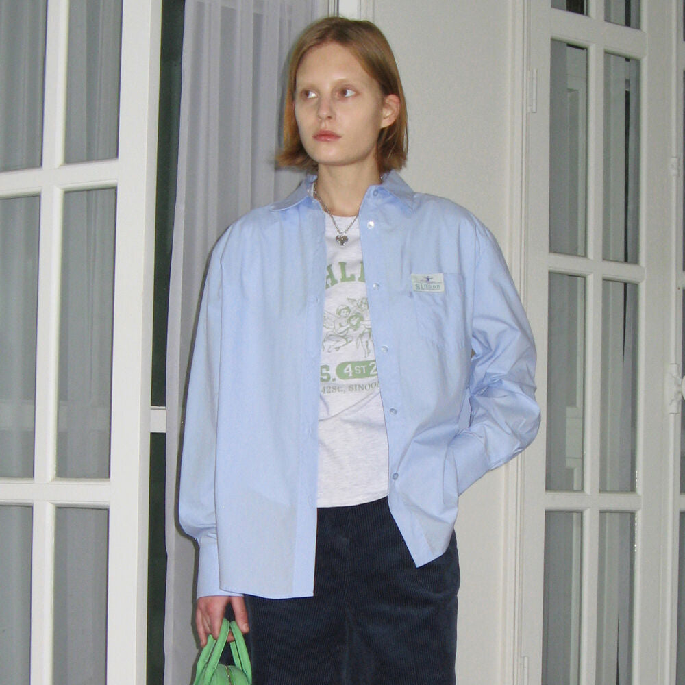 SINOON Classic Cotton Shirt (Light Blue)