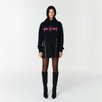 YCH ESCORT-PRINT CUT-OUT DETAILED HOODIE BLACK (F23TO907BK)