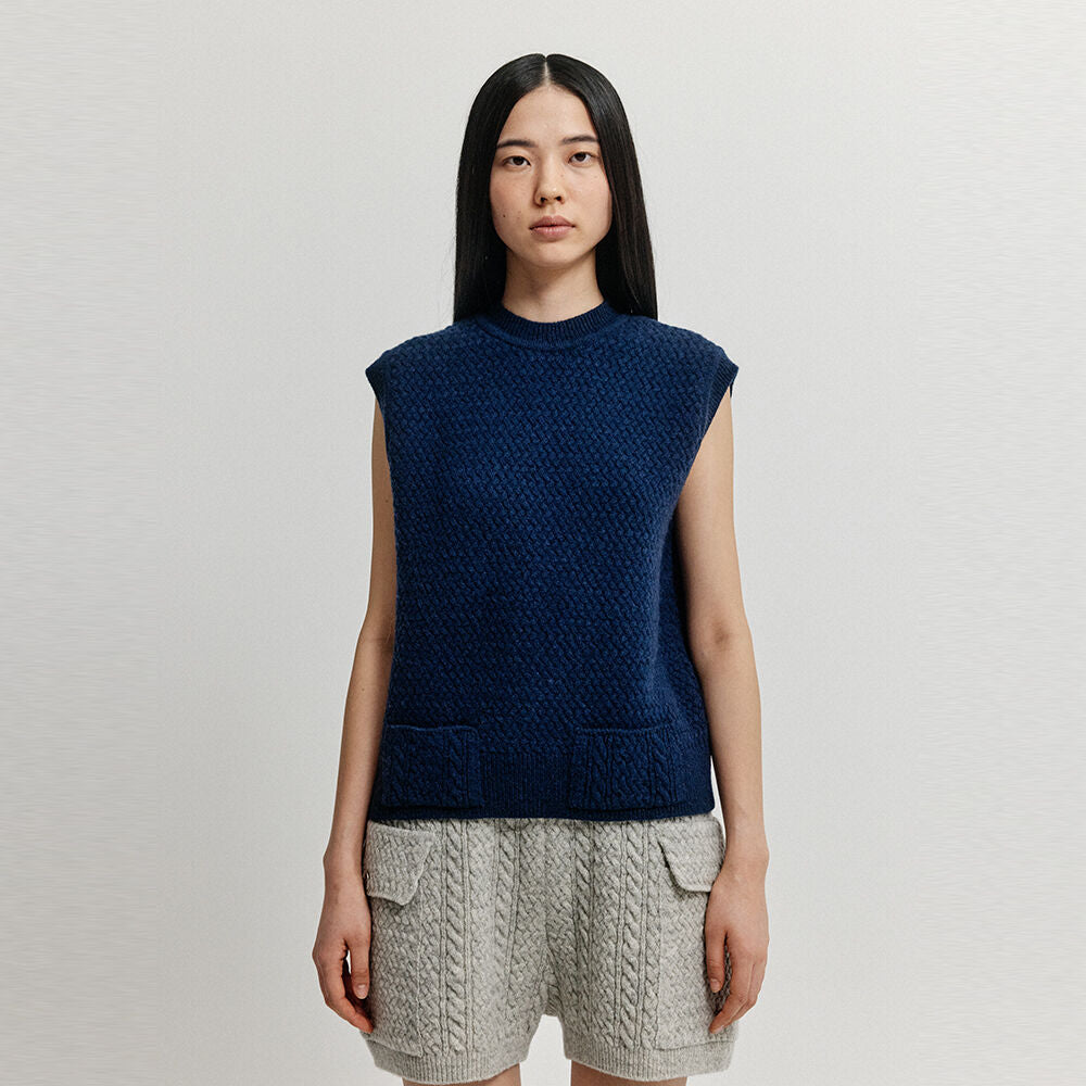 EENK EENK XET One-Pocket Knit Vest - Navy