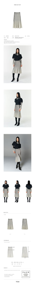 YCH RIBBED-KNIT SKIRT CREAM (F23KB805CR)