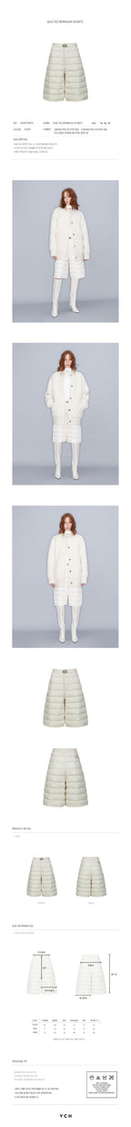 YCH QUILTED BERMUDA SHORTS IVORY (W23PT401IV)