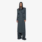 YCH DOUBLE-BREASTED WOOL-BLEND COAT GREY (F24OT0051GY)