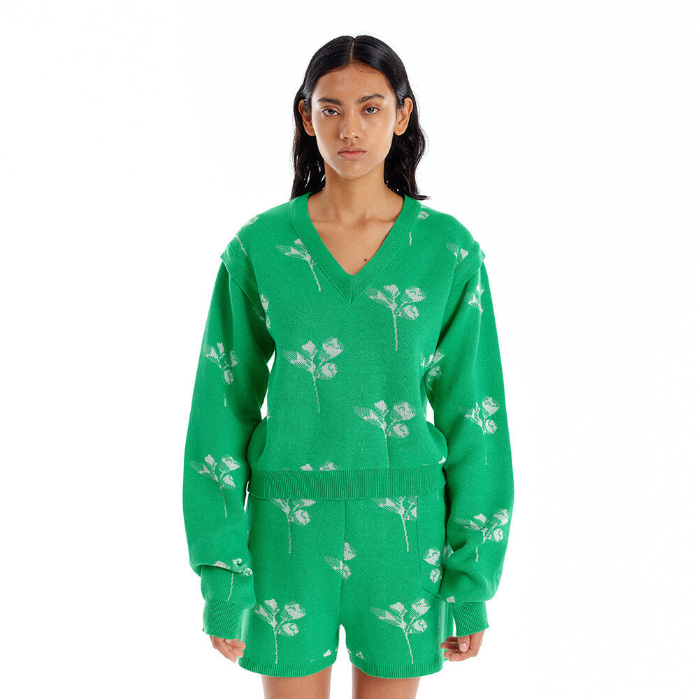 EENK EENK UENNA Jacquard Knit Vest Pullover - Green