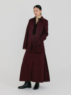 EENK ZOAN Straight Denim Skirt - Burgundy