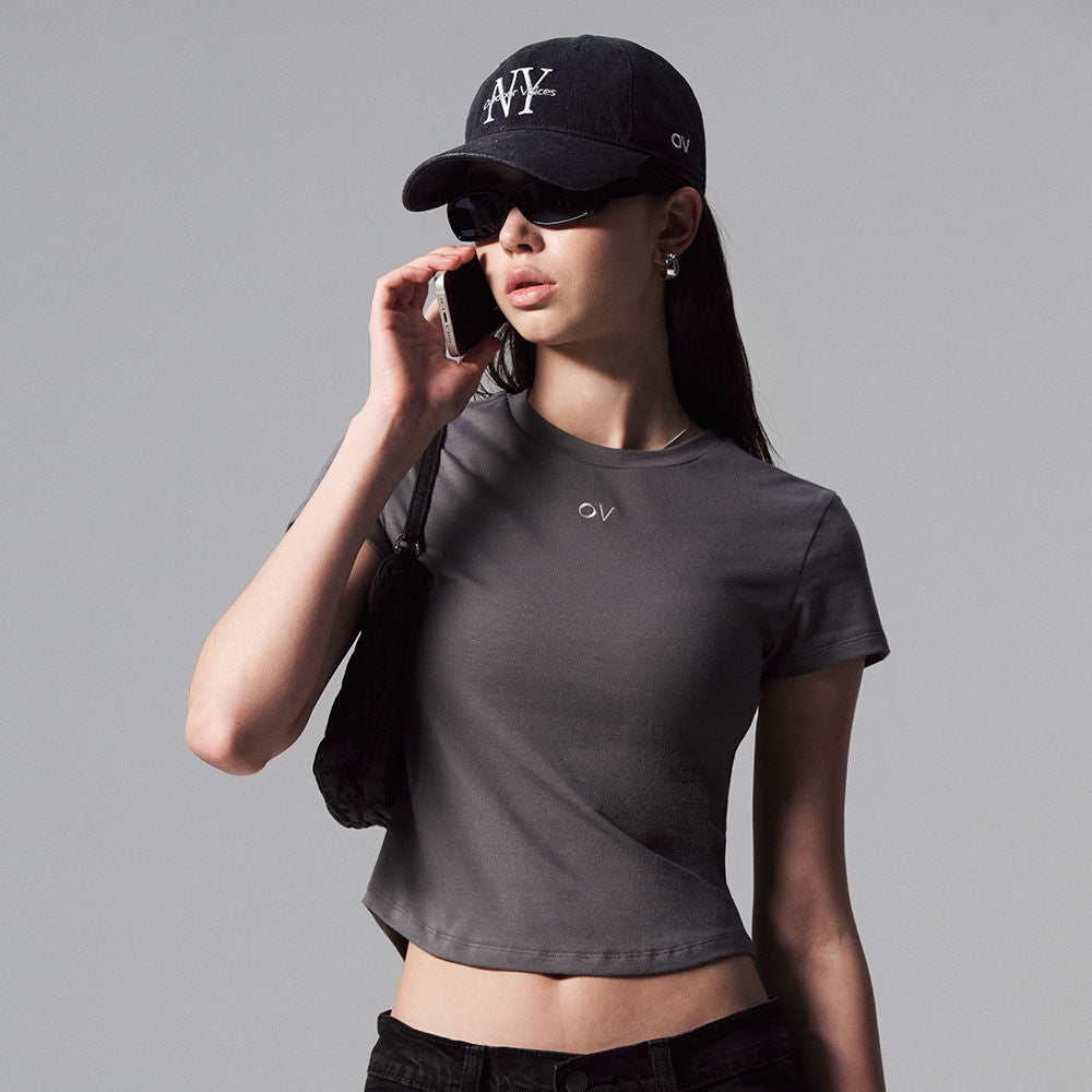 OUTDOOR VOICES (W)OV CENTRAL LOGO BABY TEE (GRAY)