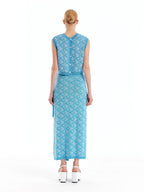 EENK EENK ULORA Floral Jacquard Knit Vest - Sky Blue