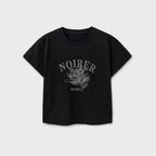 NOIRER FOR WOMEN Archive Print Crop T-Shirt (Black)