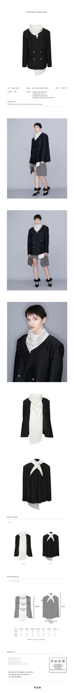 YCH DETACHABLE-SCARF JACKET GREY (W23JK110GY)