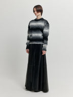 EENK EENK XARA Gradation Striped Knit Pullover - Black/White