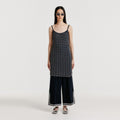 EENK YUTONI Lace Textured Knit Dress - Navy/Cream