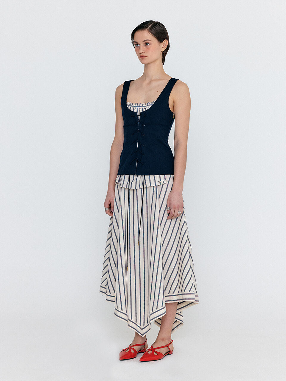 EENK EENK Lace-Up Vest - Navy