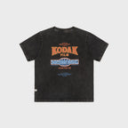 KODAK APPAREL Snow Washed Graphic Short Sleeve T-Shirt Women BLACK