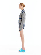 EENK EENK ULTRA Gingham Vest Cardigan - Ivory/Navy