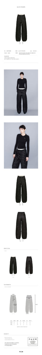 YCH QUILTED TROUSERS BLACK (W23PT402BK)