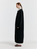EENK Single-breasted Coat With Detachable Lace Collar