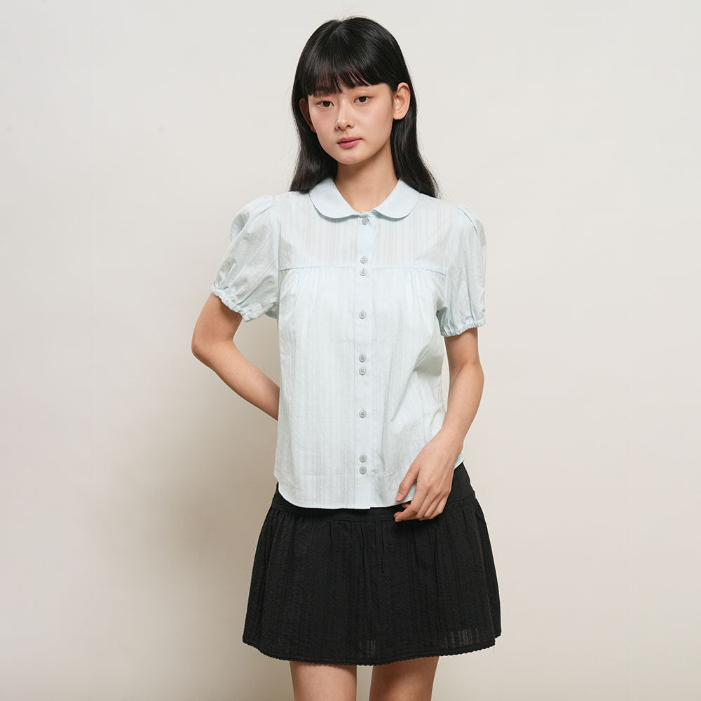 GENERAL IDEA WOMAN round collar puff blouse [SKY BLUE] / GF2LSH521
