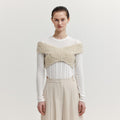 EENK EENK XIOLETTA Cross Knit Top - Ivory